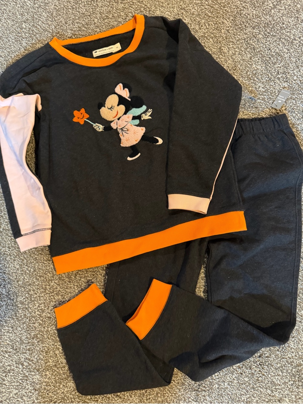 NEW w TAGS Monica + Andy Disney halloween 2 piece sweatsuit 10